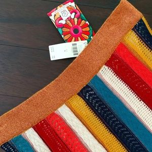 NWT Farm Rio for Anthropologie Crochet Striped Maxi Skirt